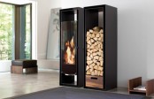 Decorative Fireplace With Logs Cabinet