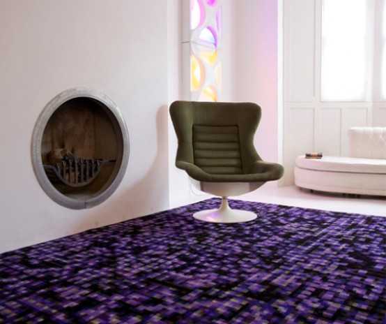 Deep Grid Rug With Mandala Styling In Bright Colors