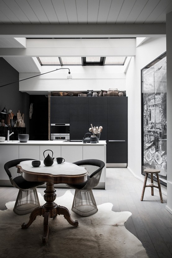 Dramatic French Home In Dark Shades