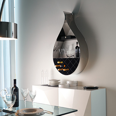Drop Shaped Contemporary Wall Wine Rack
