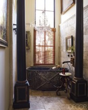 Eclectic Bathroom With Zinc Bathtub
