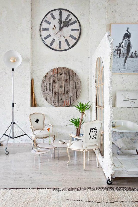 Eclectic White Loft With True Artistic Influence In Design