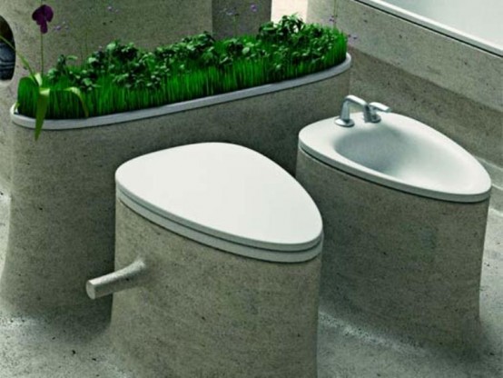 Eco-Friendly Bathroom Design Of Endless Concrete