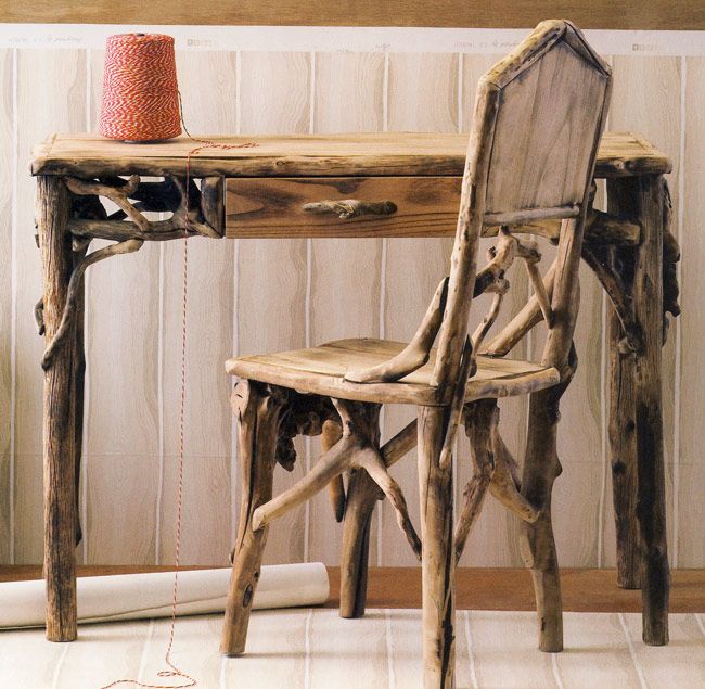 A driftwood chair and a matching desk can be made of driftwood by you and you will get very creative and eco friendly furniture easily