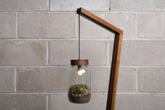 Eco-Friendly Lamp With A Terrarium Lampshade