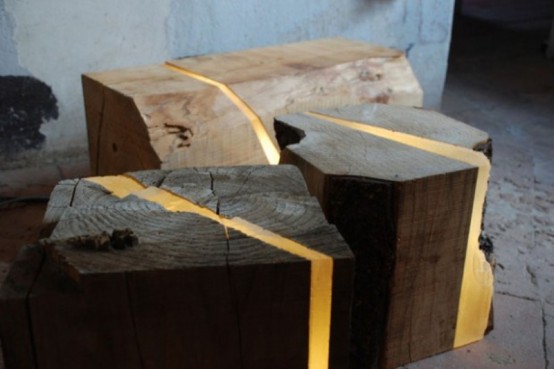 Eco-Friendly Lamps Of Wooden Wastes And LED Lights