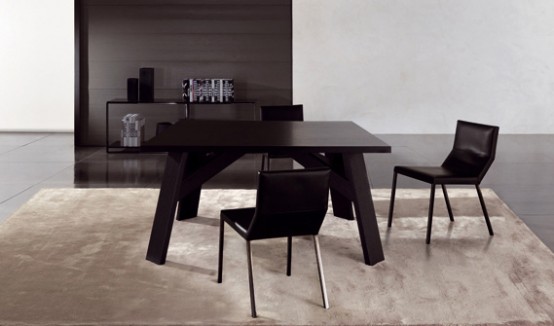 Elegant Dark Wooden Table – Clark By Minotti