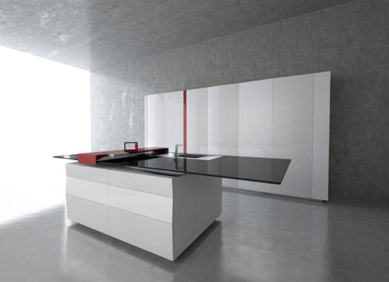 Elegant Minimalist Kitchen With High Technologies