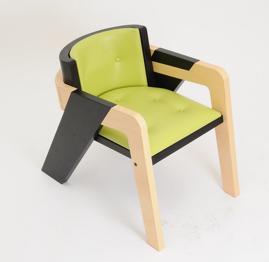Elegant Self Assembly Io Chair From Two Toned Wood