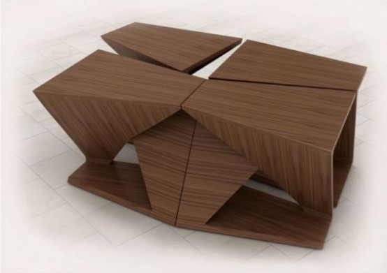 Ergonomic Coffee Table With Four Separate Parts