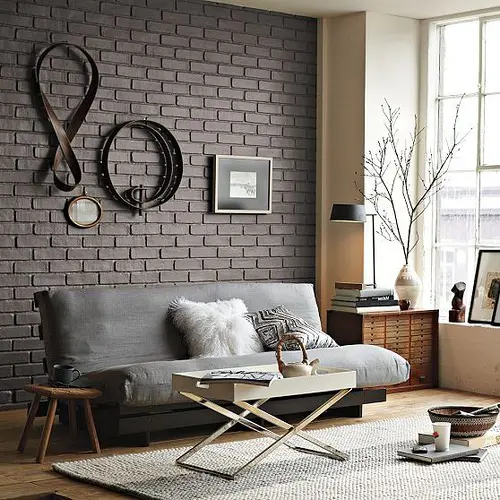 For a modern sleek look you can go with monochromatic bricks without sings of age.