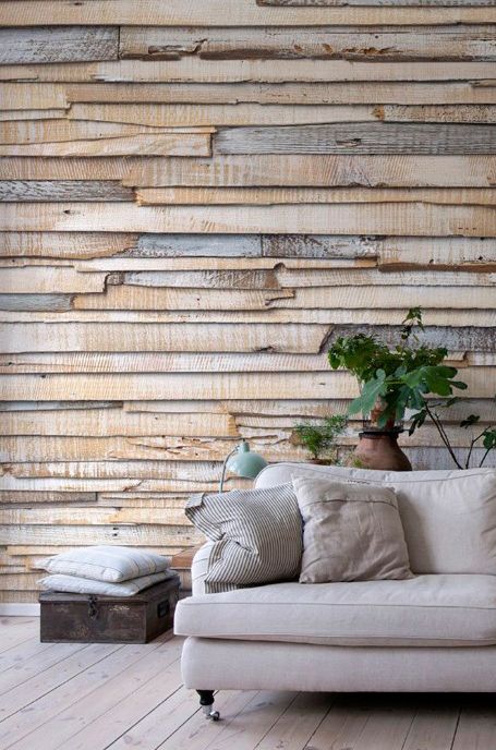 a textured wooden plank accent wlal will instantly bring a cozy rustic feel to the space and make it more welcoming