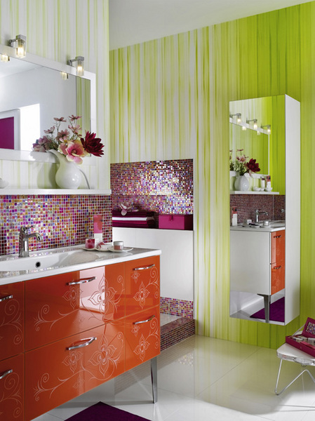 Glamour Bathroom Furniture and Designs for Girls from Delpha
