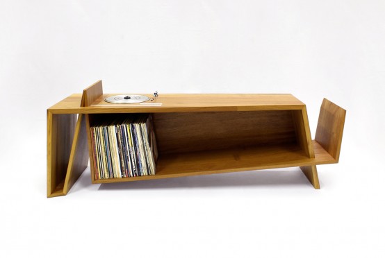 Folded Record Bureau Inspired By A Mid Century Console