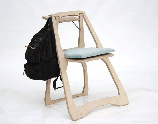 Functional Sleek Chair Of A Flat Sheet Of Wood