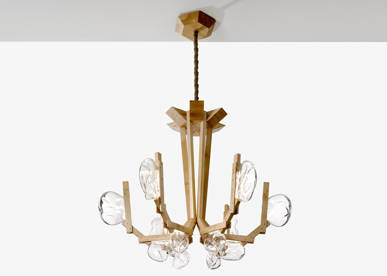 Fungo chandelier inspired by mushrooms growing on wood  1