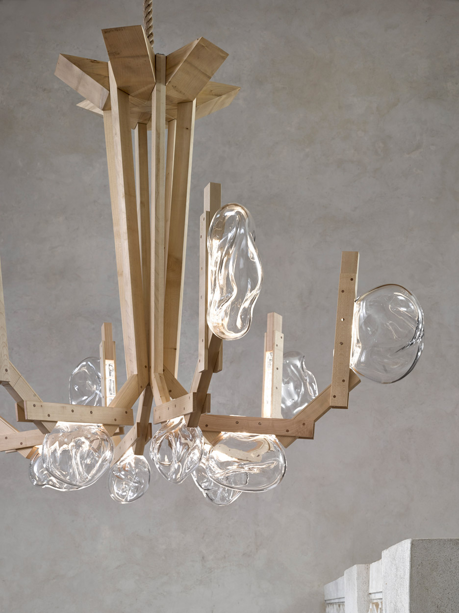 Fungo chandelier inspired by mushrooms growing on wood  3