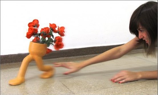 Funny Runaway Flowerpot To Make Your Decor More Fun