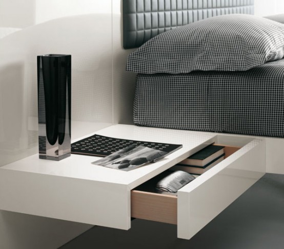 Futuristic Bedroom Set With Suspended Bed – Aladino Up from Alf