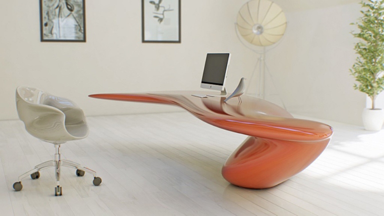 Futuristic Bright Office Desk