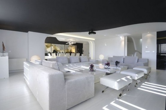 Futuristic Duplex Design In White Tones