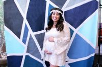 geometric backdrop for a boy baby shower