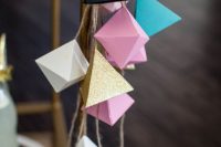 geometric decorations for a modern baby shower