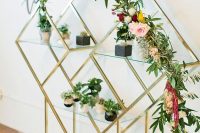 geometric floral decoration for a modern baby shower