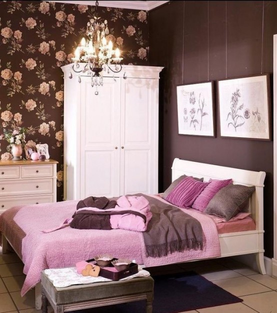 Girlish Pink And Chocolate Bedroom