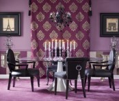 Glamour Violet Dining Room