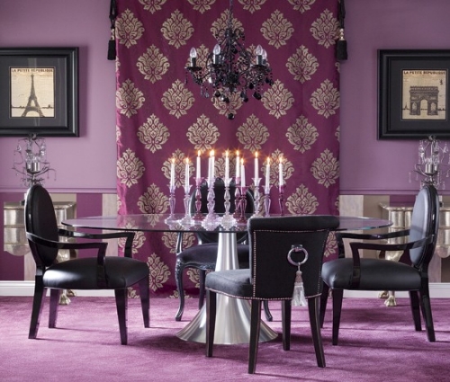 Glamour Violet Dining Room