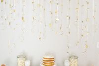 gold and white gender neutral baby shower