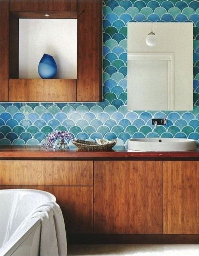 Gorgeous and eye catching fish scale tiles decor ideas  14