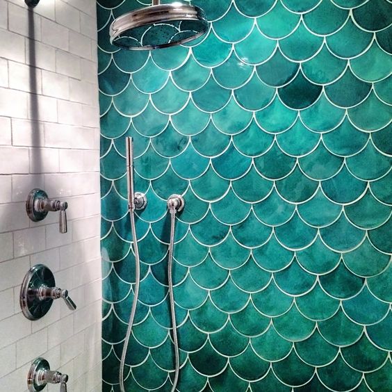 Gorgeous and eye catching fish scale tiles decor ideas  24