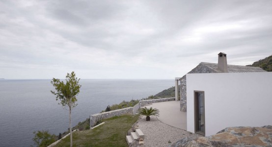Gorgeous White Seaside Villa Melana In Stone And Concrete