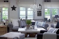 grey Ektorp slipcover for a rustic vintage living room