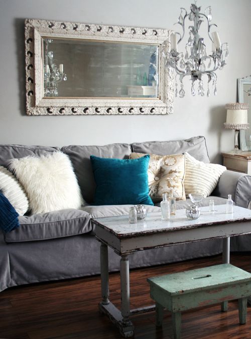 grey Ektorp sofa for a shabby chic family room