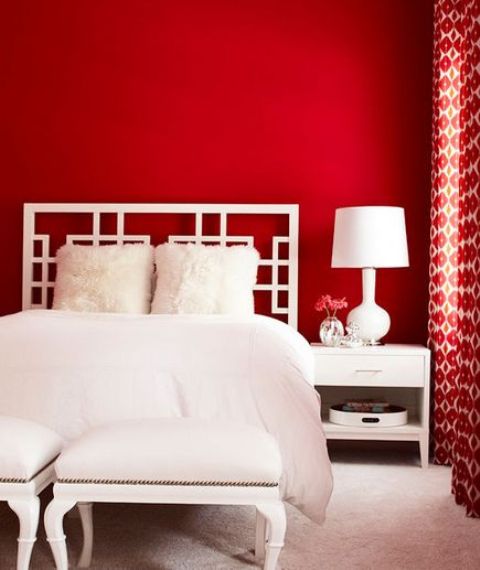 Hot Cranberry Monochromatic Rooms