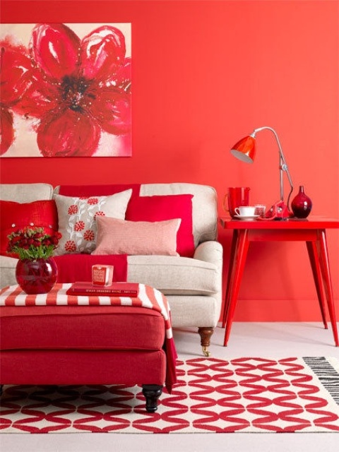 24 Hot Cranberry Monochromatic Rooms