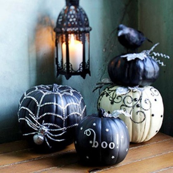 Ghostly white and glossy black pumpkins could frighten even the bravest of souls.