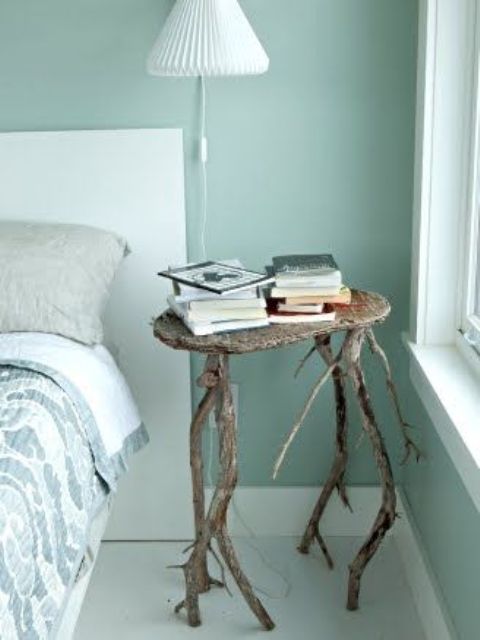 a driftwood nightstand for a beach or coastal bedroom