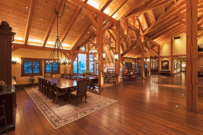 Incredible barn mansion made of wood and stone in utah  14