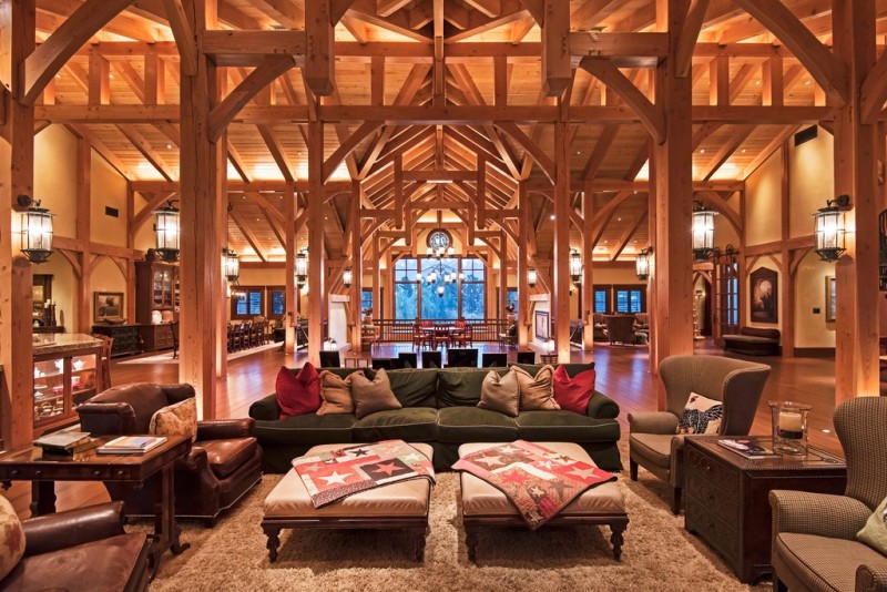 Incredible barn mansion made of wood and stone in utah  5