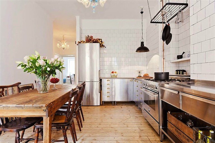 Industrial And Vintage Kitchen Design In Stockholm