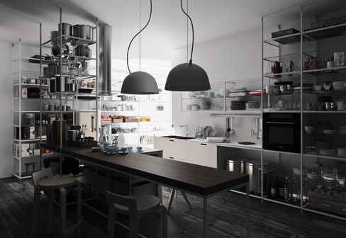If you want a reustarant-like kitchen at home then here is a great example for you.