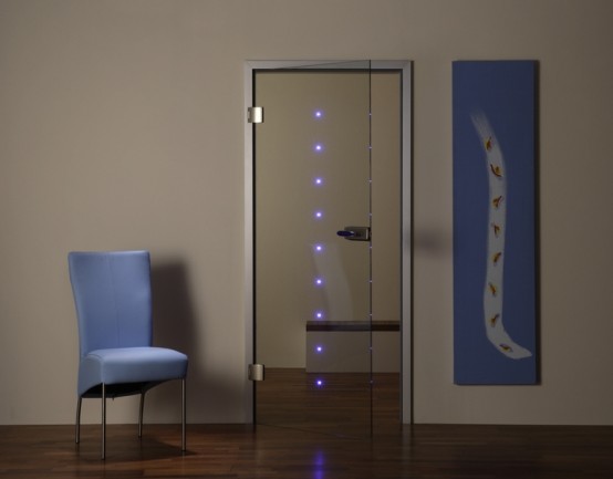 Transparent Interior Door With Built-In LEDs