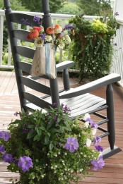 if you don’t have much space, just place a chair and some potted flowers and greenery