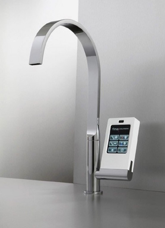 Hi-Tech Kitchen Faucet With Touch-Screen Controller