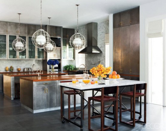 Stainless steel is also a way to go designing a kitchen island.