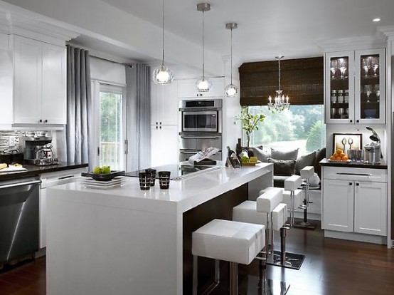 Ultra modern kitchen island should definitely be glossy. If it's also white it's even better.